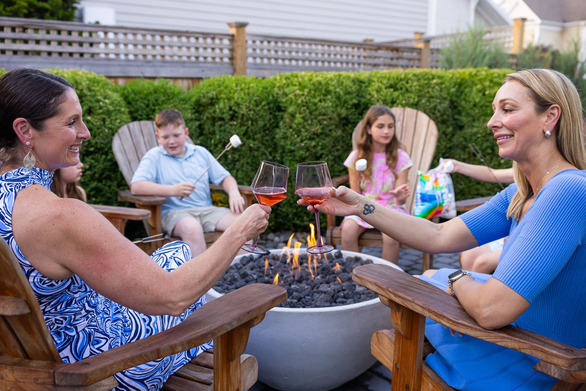 family enjoying a professionally installed landscape