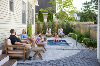 family enjoying their new pool
