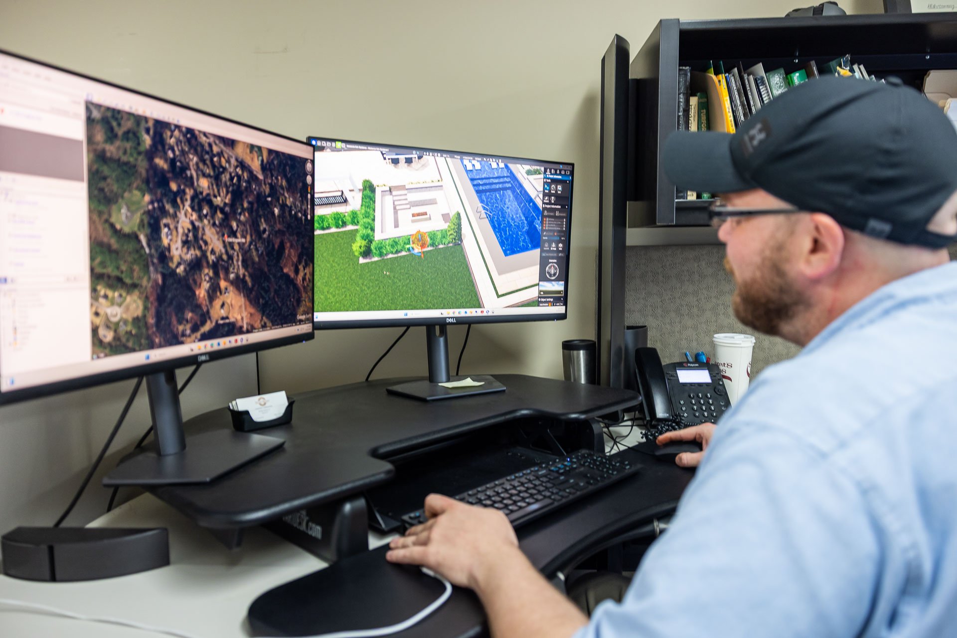 gallivan designer working on a 3d landscape design