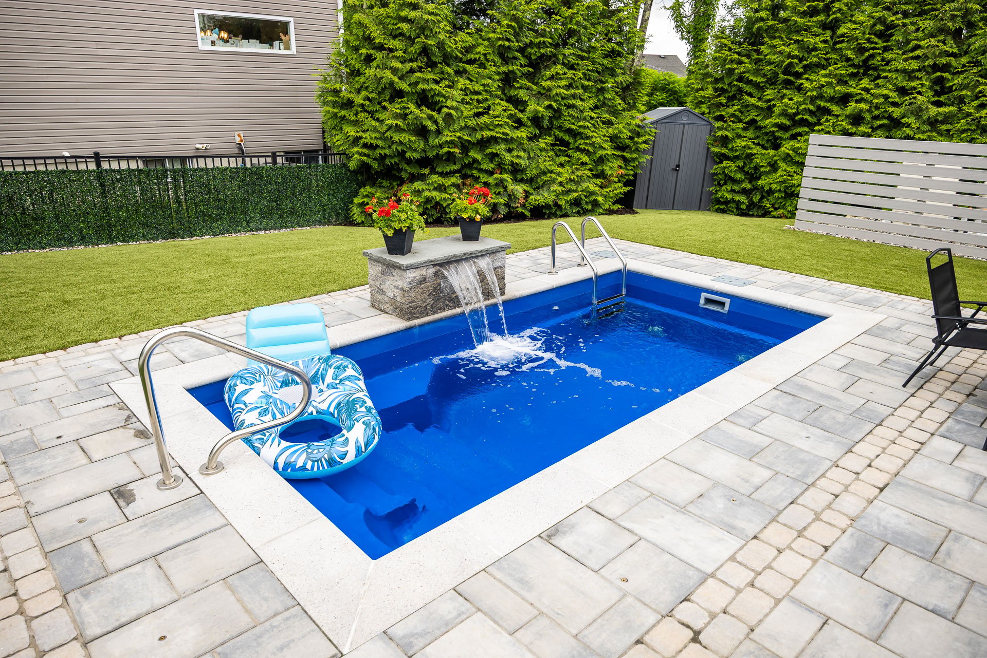 plunge pool with a floating chair