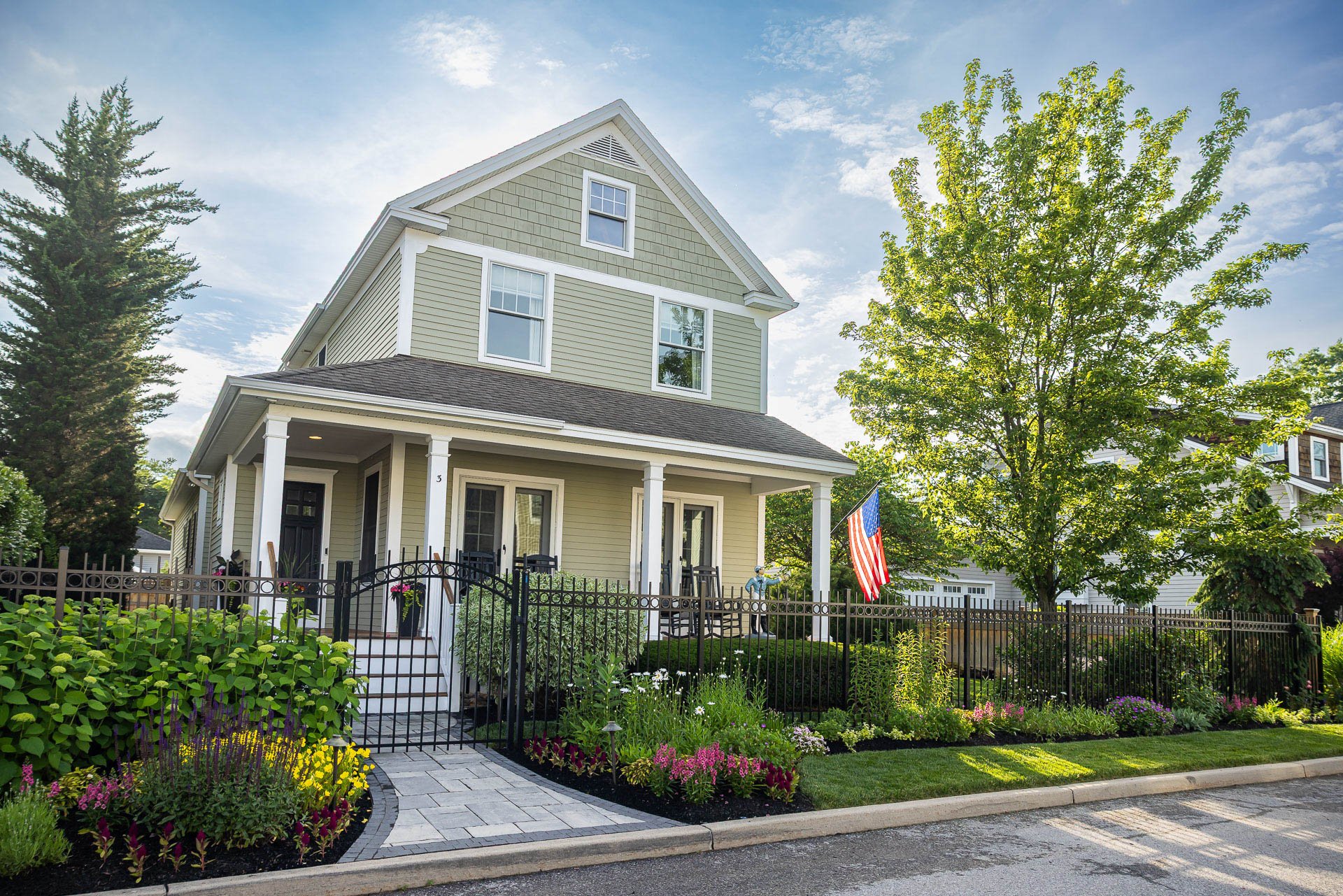 front entry landscape improves property value and curb appeal