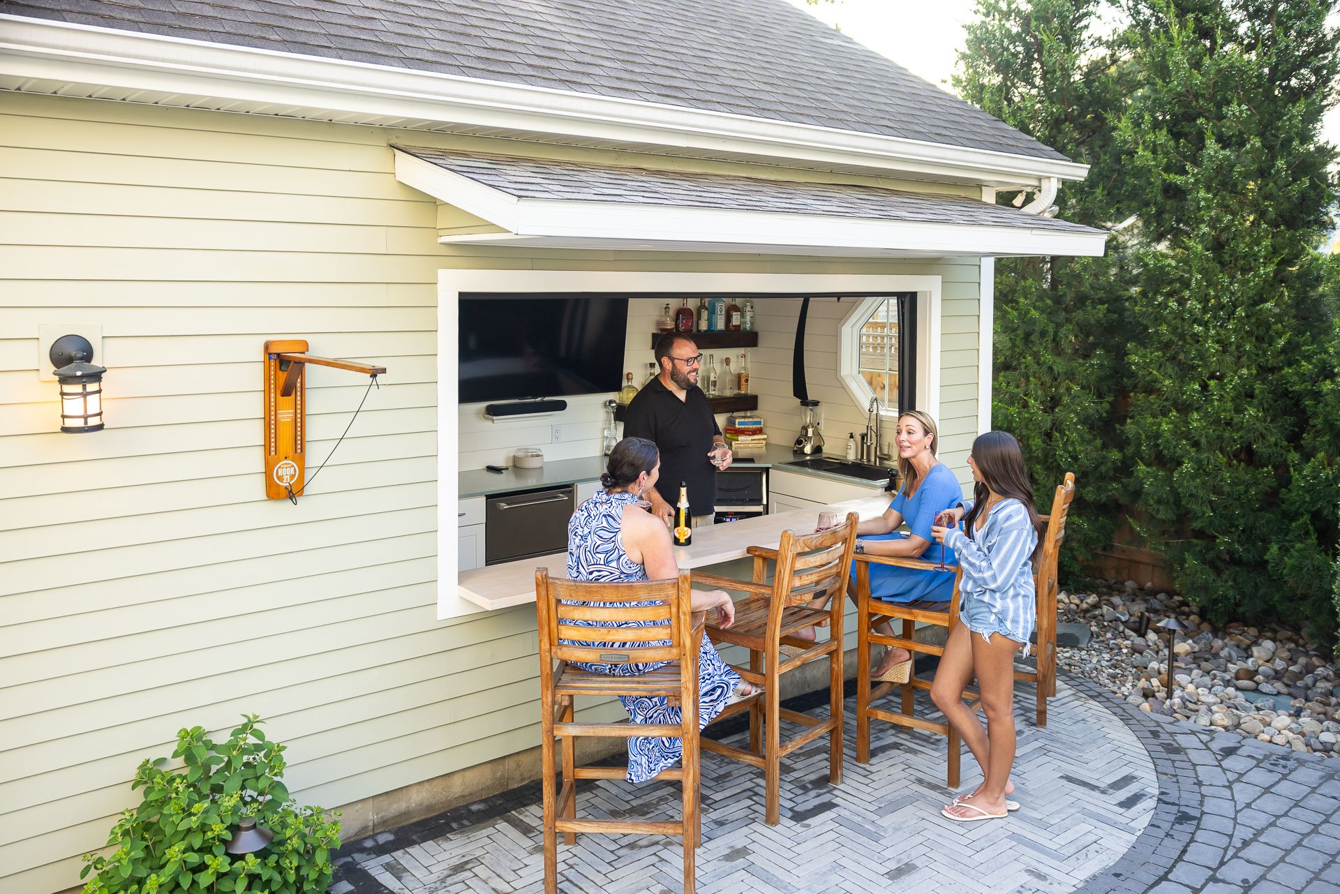 nice pool house client family happy bar patio