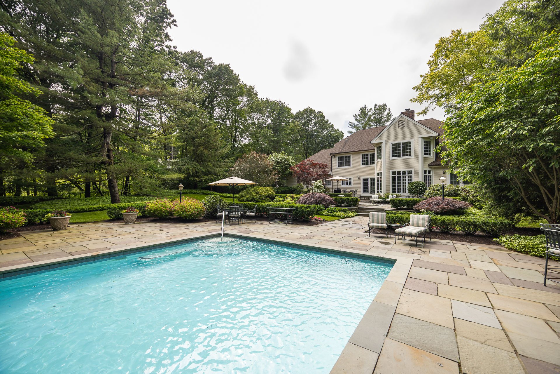 natural stone pool decking