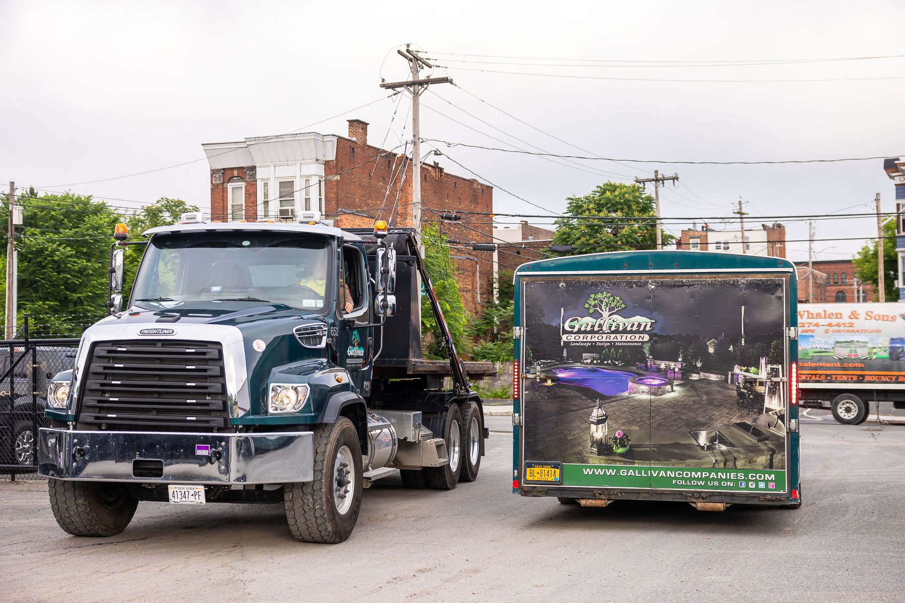 gallivan trucks heading to the job site