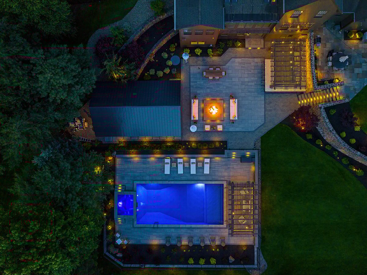 overhead plan view of installed landscape design project by gallivan corporation
