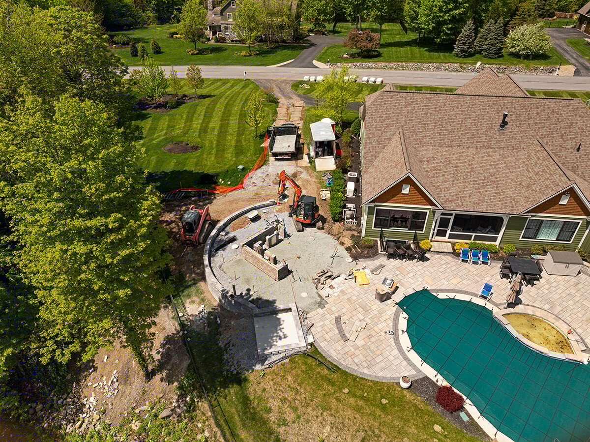 a pool project under construction by a pool contractor
