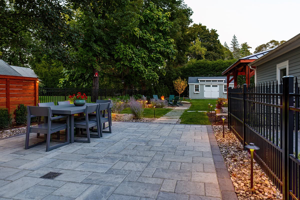 concrete pavers with a border