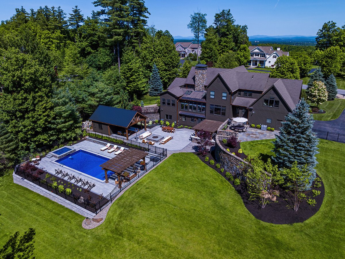 large landscape with multiple landscape retention walls