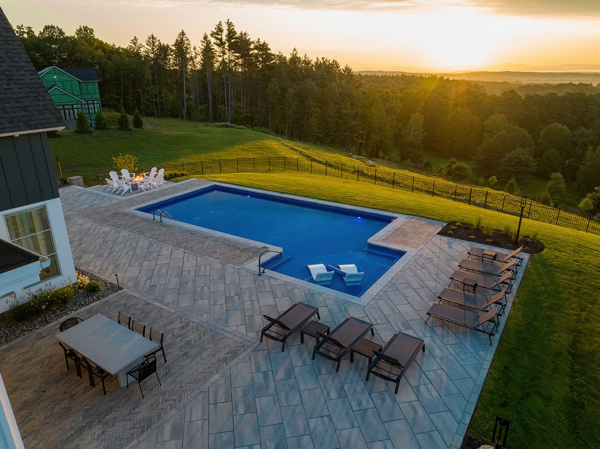 professionally installed pool and landscape