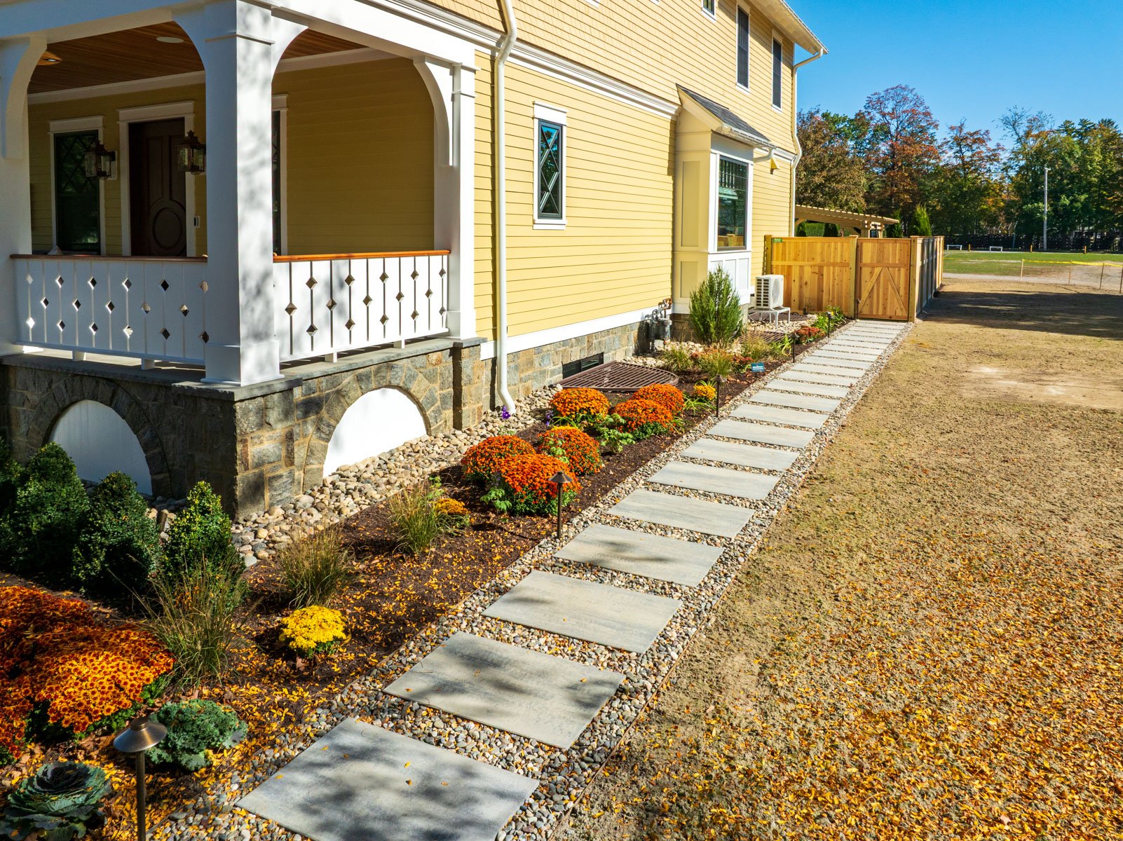paver path from the front to backyard