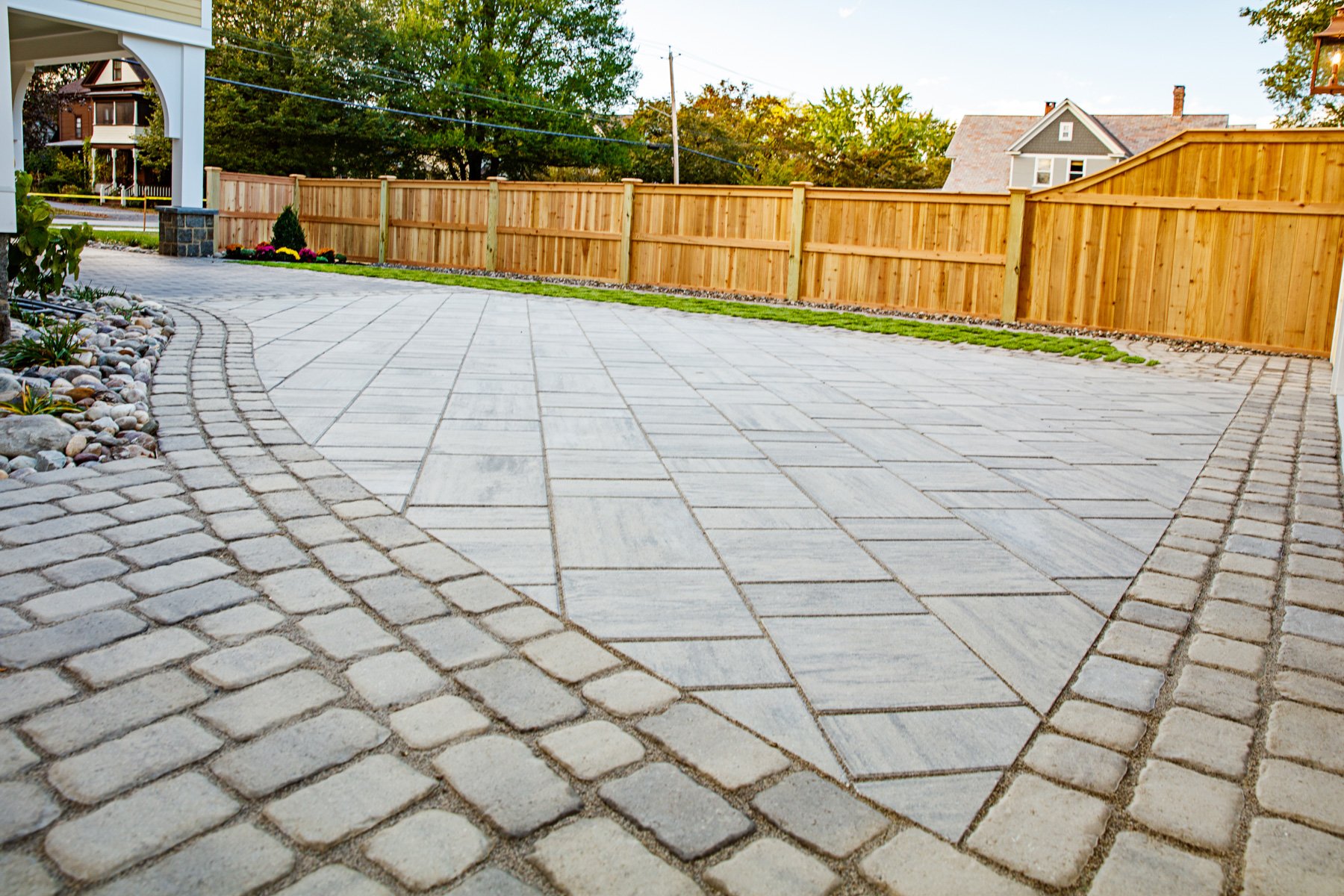 hardscaping elements blending together