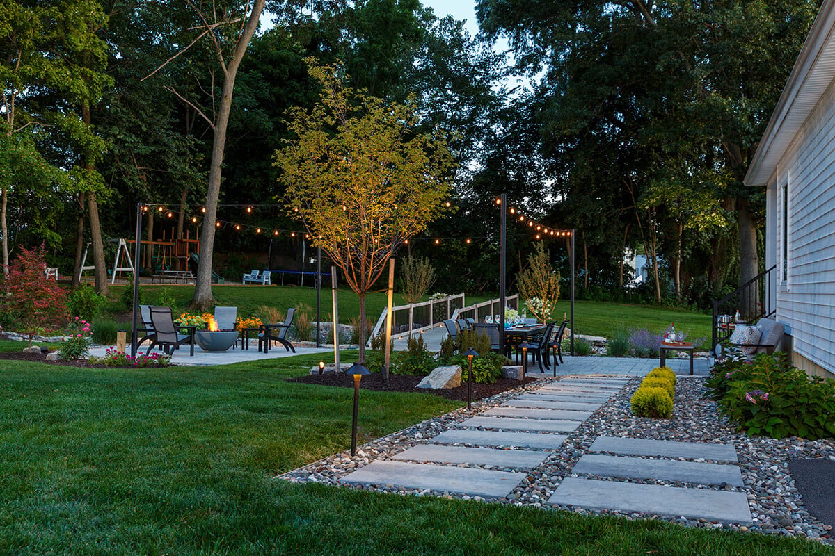 stone stepper path with gravel