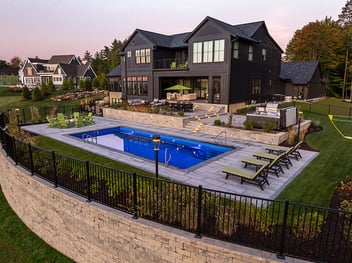 outdoor pool at dusk