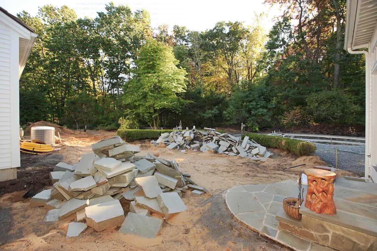 excavation starting with old material removal
