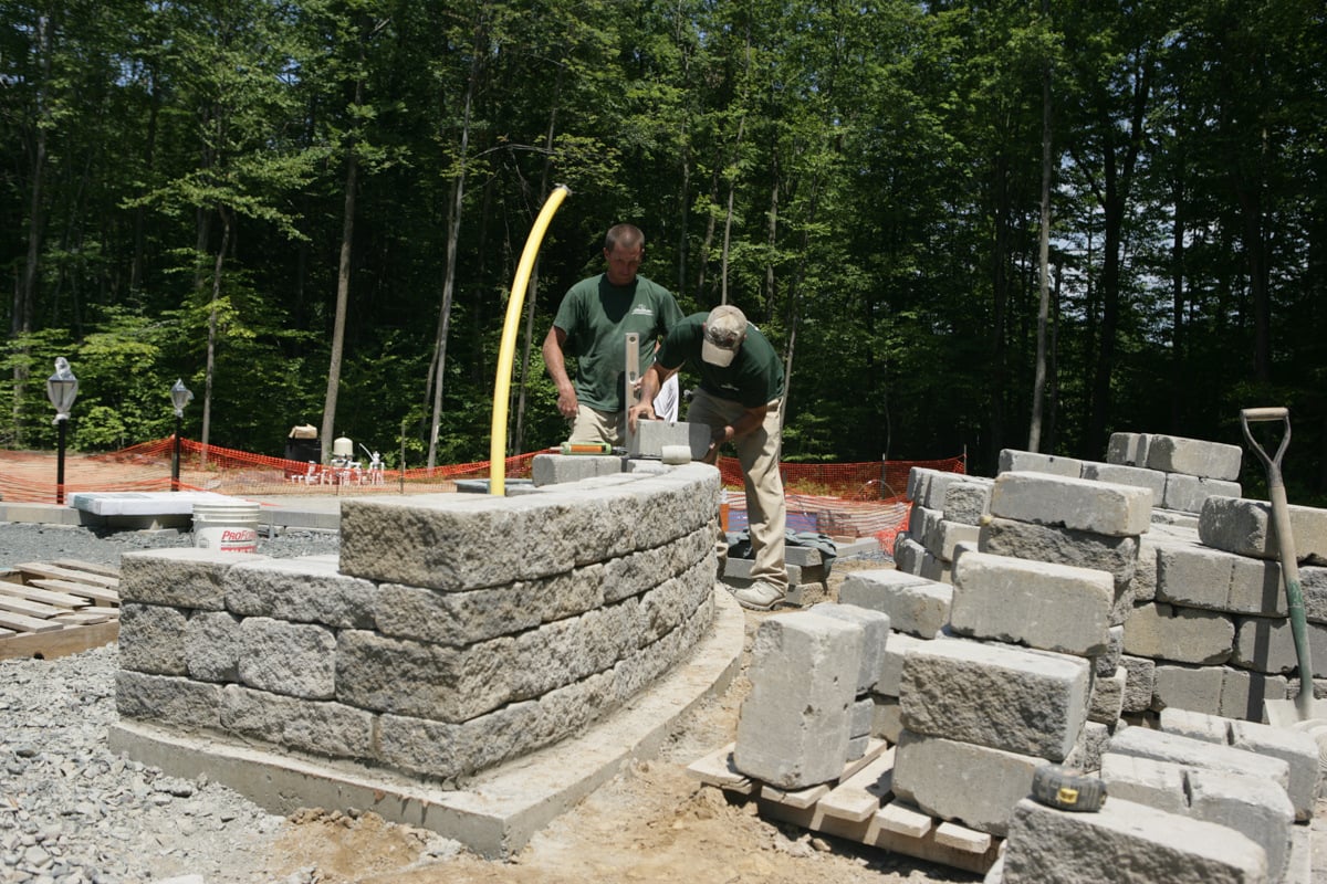 constructing a fire pit or fireplace may require a gas connection