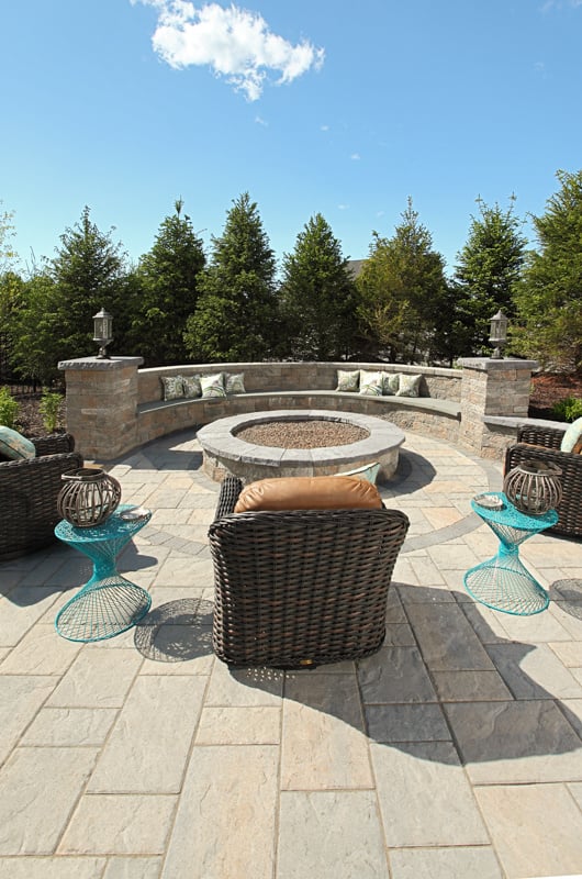 loudonville fire pit and seat wall