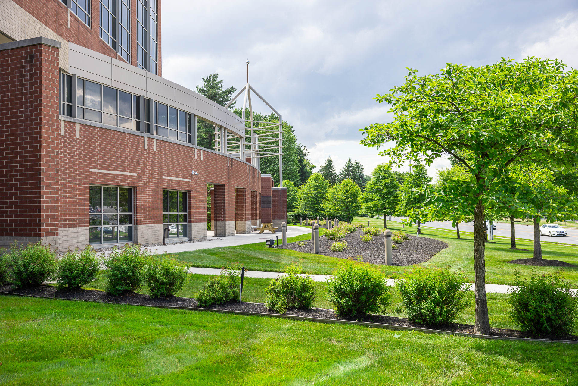 commercial property maintenance grass lines trees shrubs planting beds