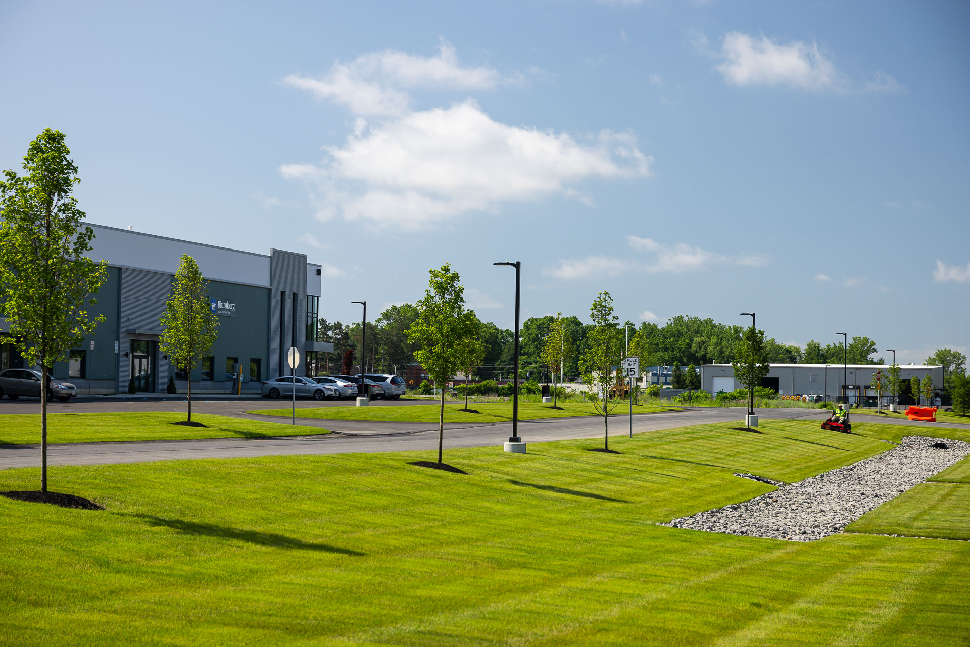 nice commercial property lawn line mow grass turf mowing