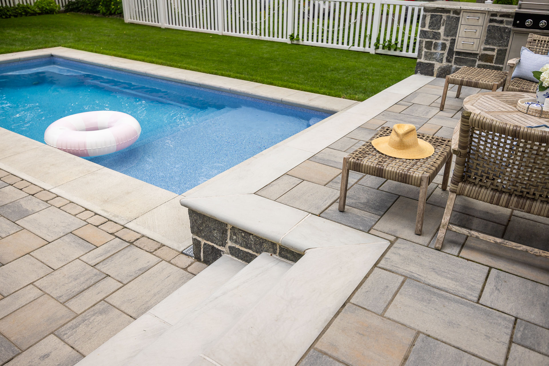 patio pool deck seating outdoor kitchen