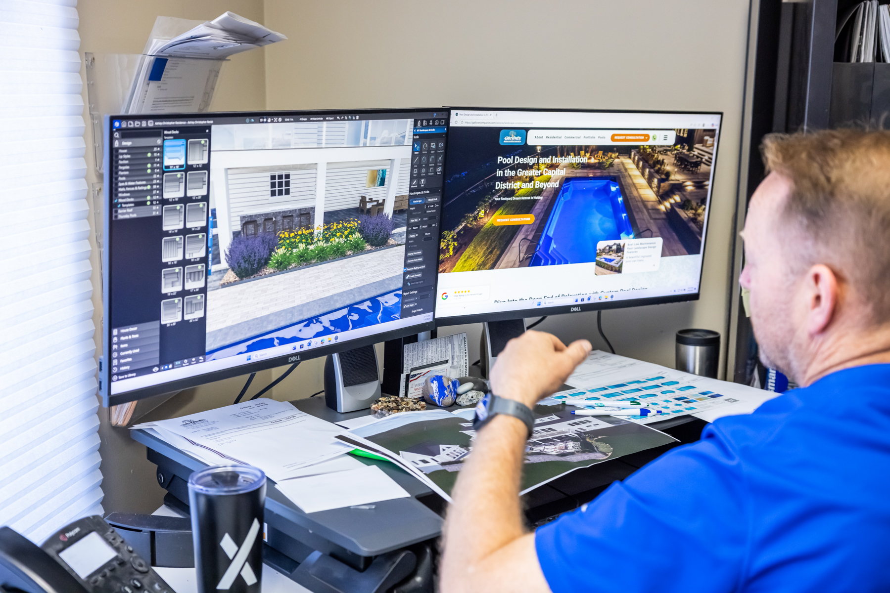 designer intern design review computer 3d rendering office 3