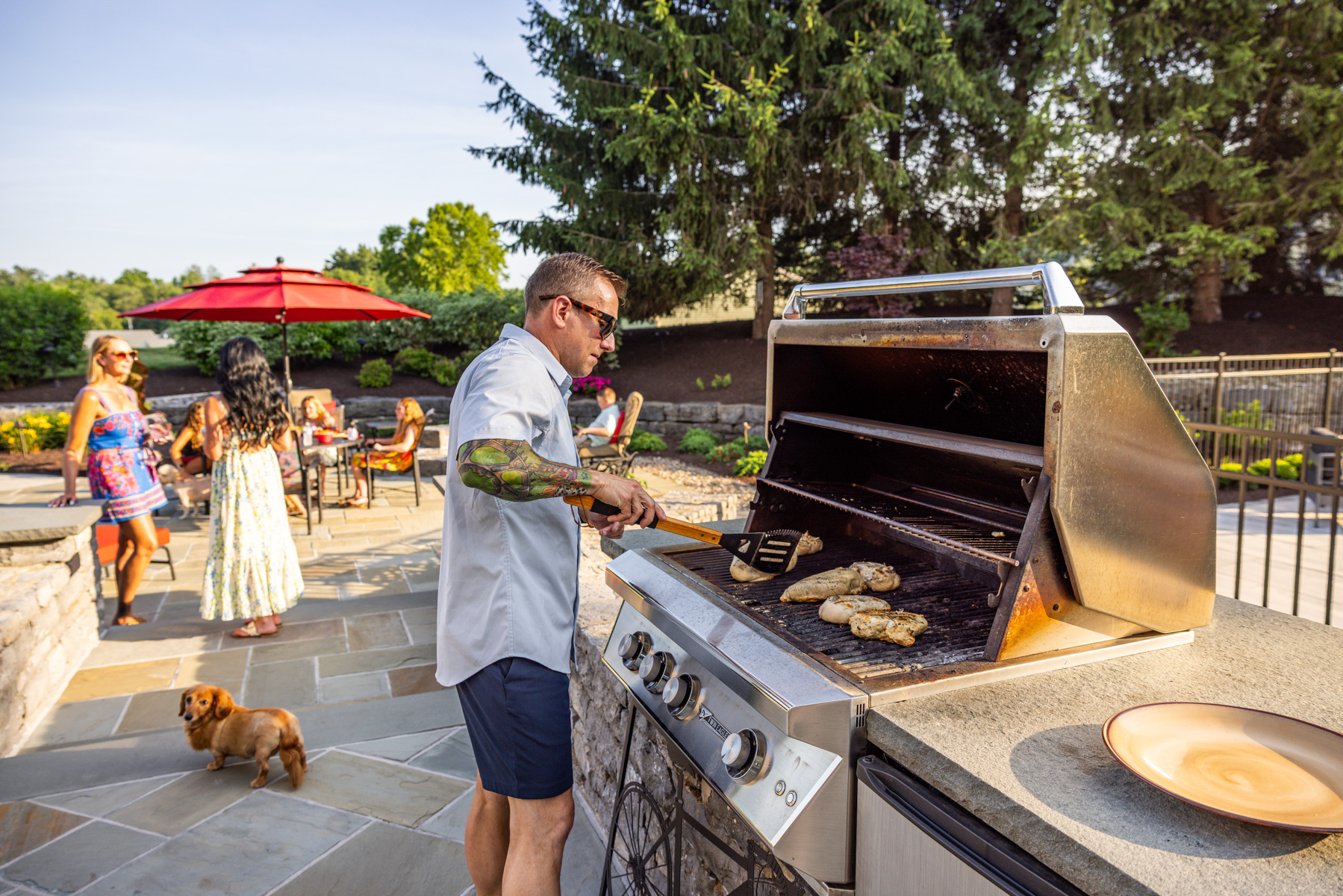 grill patio backyard family clients dinner cooking kitchen dog 2
