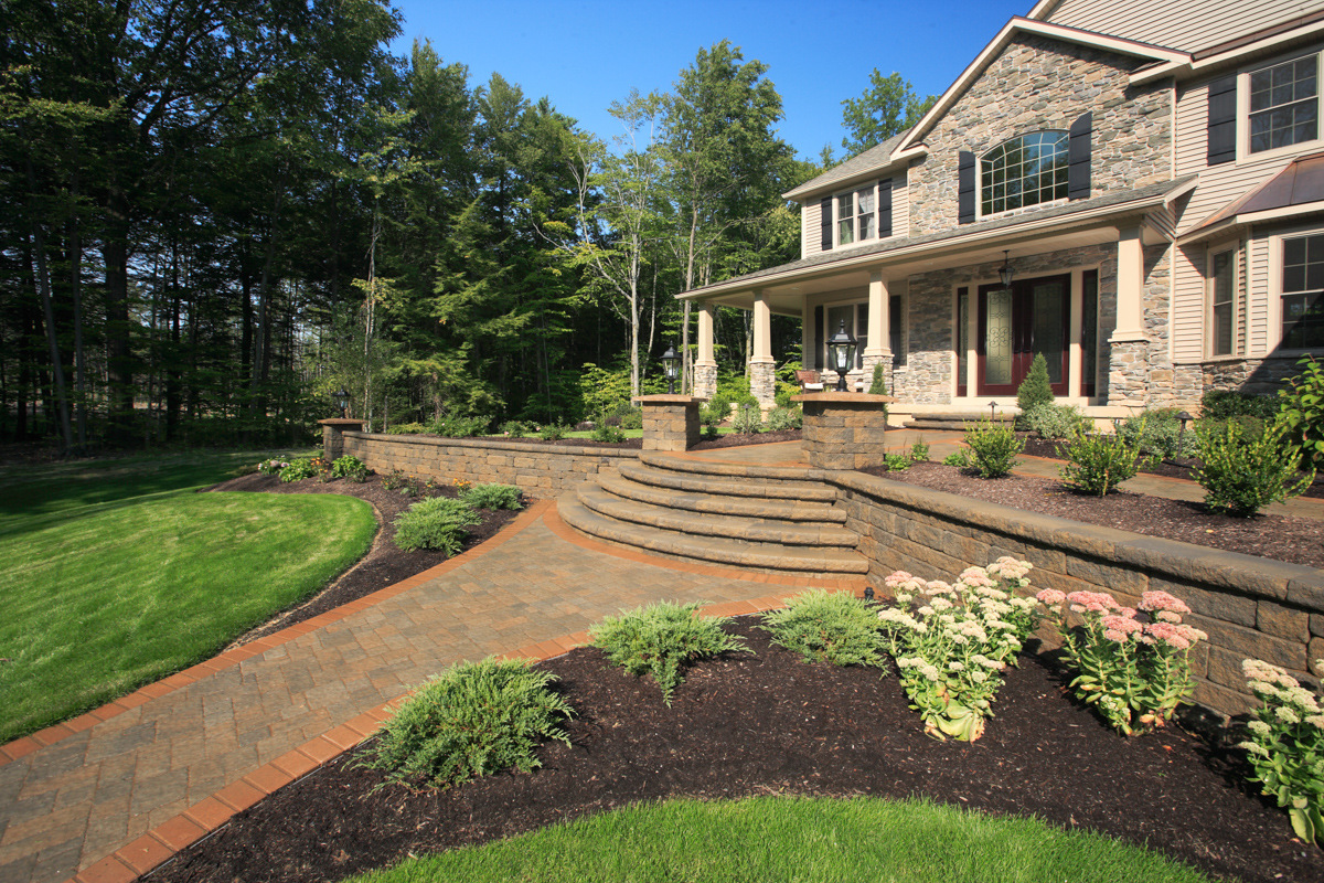 country knolls front entry paver path landscape